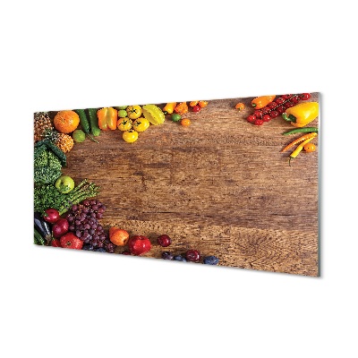 Fotografie imprimată pe sticlă Placă Și Legume Colorate