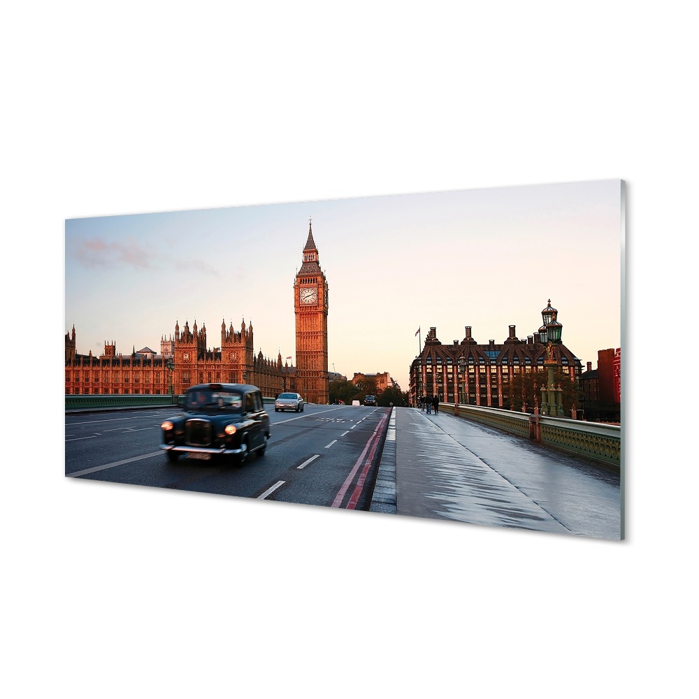 Tablou din sticlă Drumul Cu Mașini Stradale Big Ben