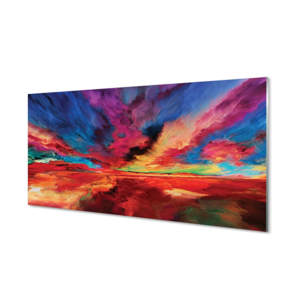 Fotografie imprimată pe sticlă Nori Colorați Reflectați