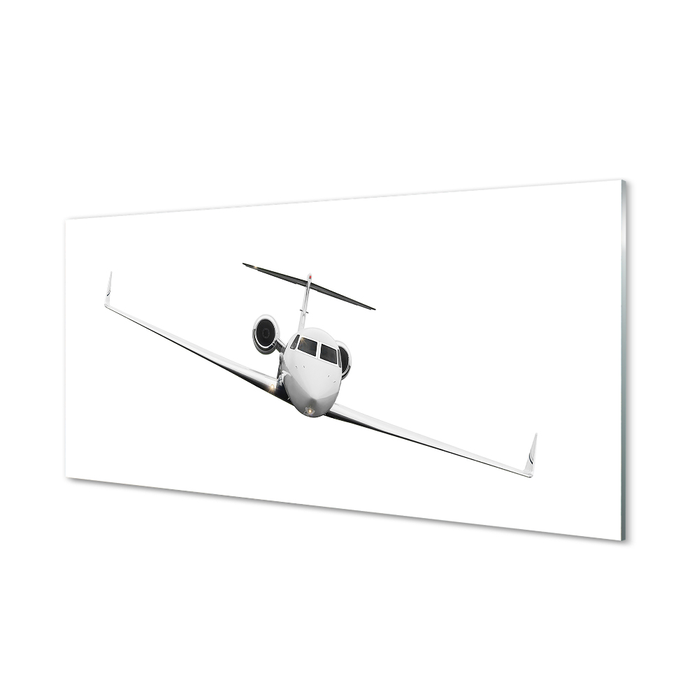 Tablou de sticlă Avion Pe Fundal Alb