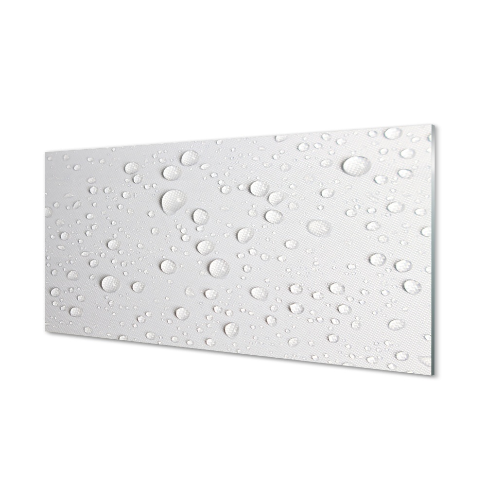 Tablou de sticlă Picături De Apă Pe Fundal Alb