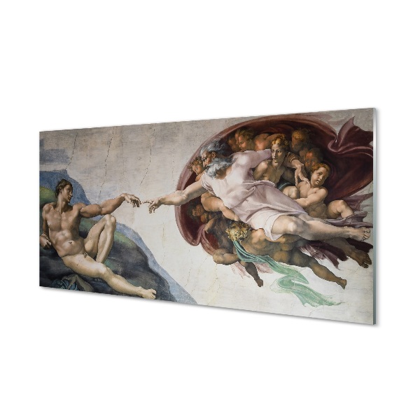 Tablou din sticlă Creația Lui Adam - Michelangelo