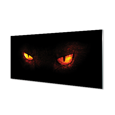 Tablou de sticlă Ochi Strălucitori Fundal Negru