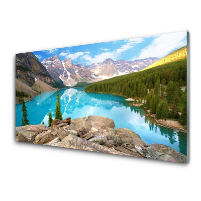 Transparenţă Lac Pe Fundalul Munților Natura