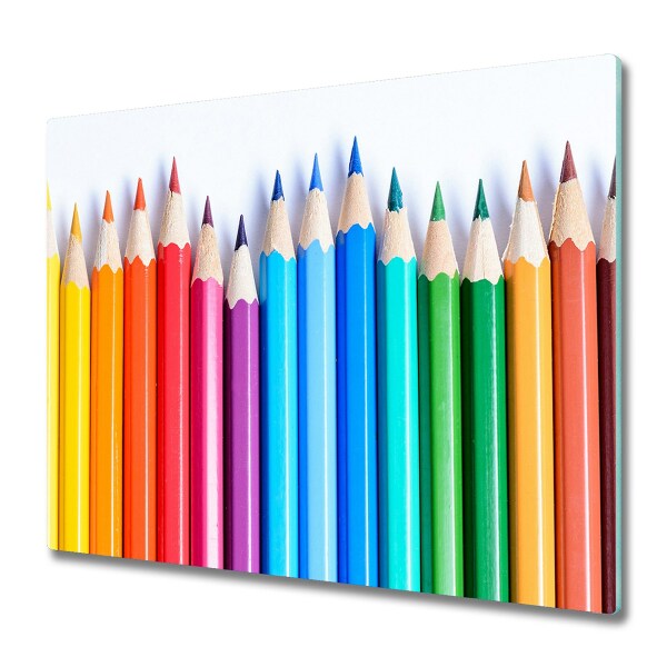 Tocător din sticlă Creioane colorate curcubeu