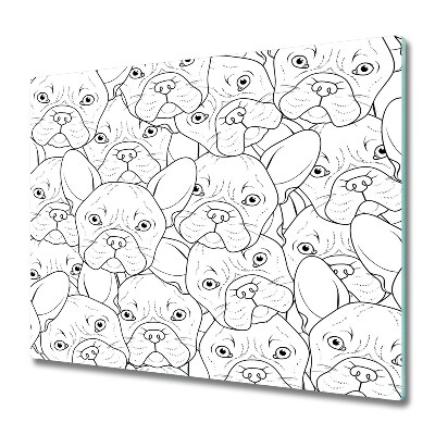 Tocător din sticlă Buldogi francezi