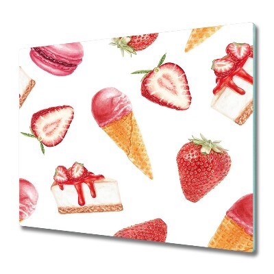 Tocător din sticlă Desenează dulciuri