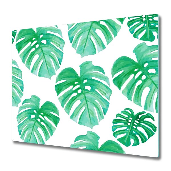 Tocător din sticlă Frunze de Monstera