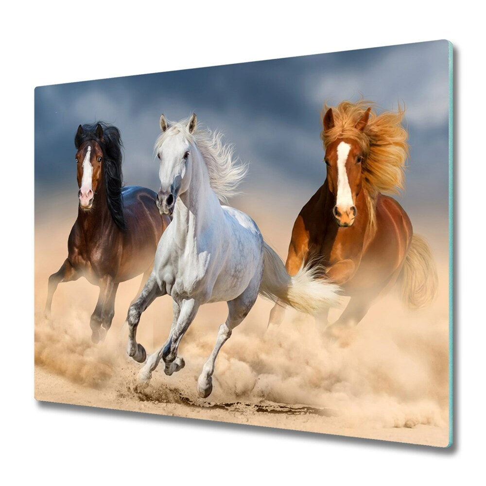 Tocător sticlă Trei cai care aleargă