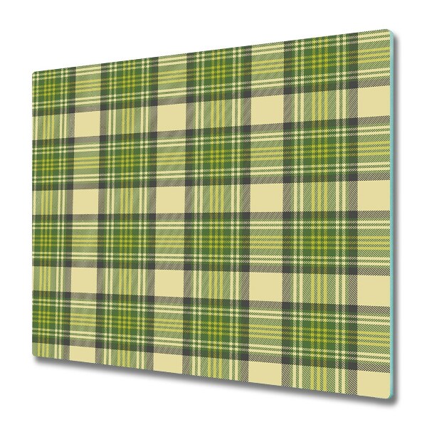 Tocător din sticlă Verde scotch check