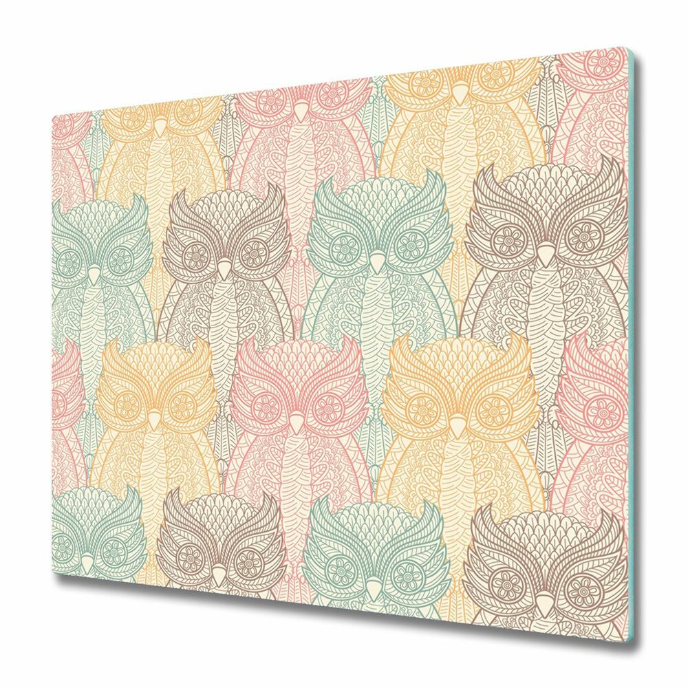 Tocător din sticlă Bufnițe de curcubeu