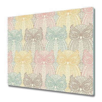 Tocător din sticlă Bufnițe de curcubeu