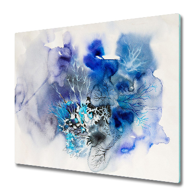 Tocător sticlă Pete albastre în acuarelă