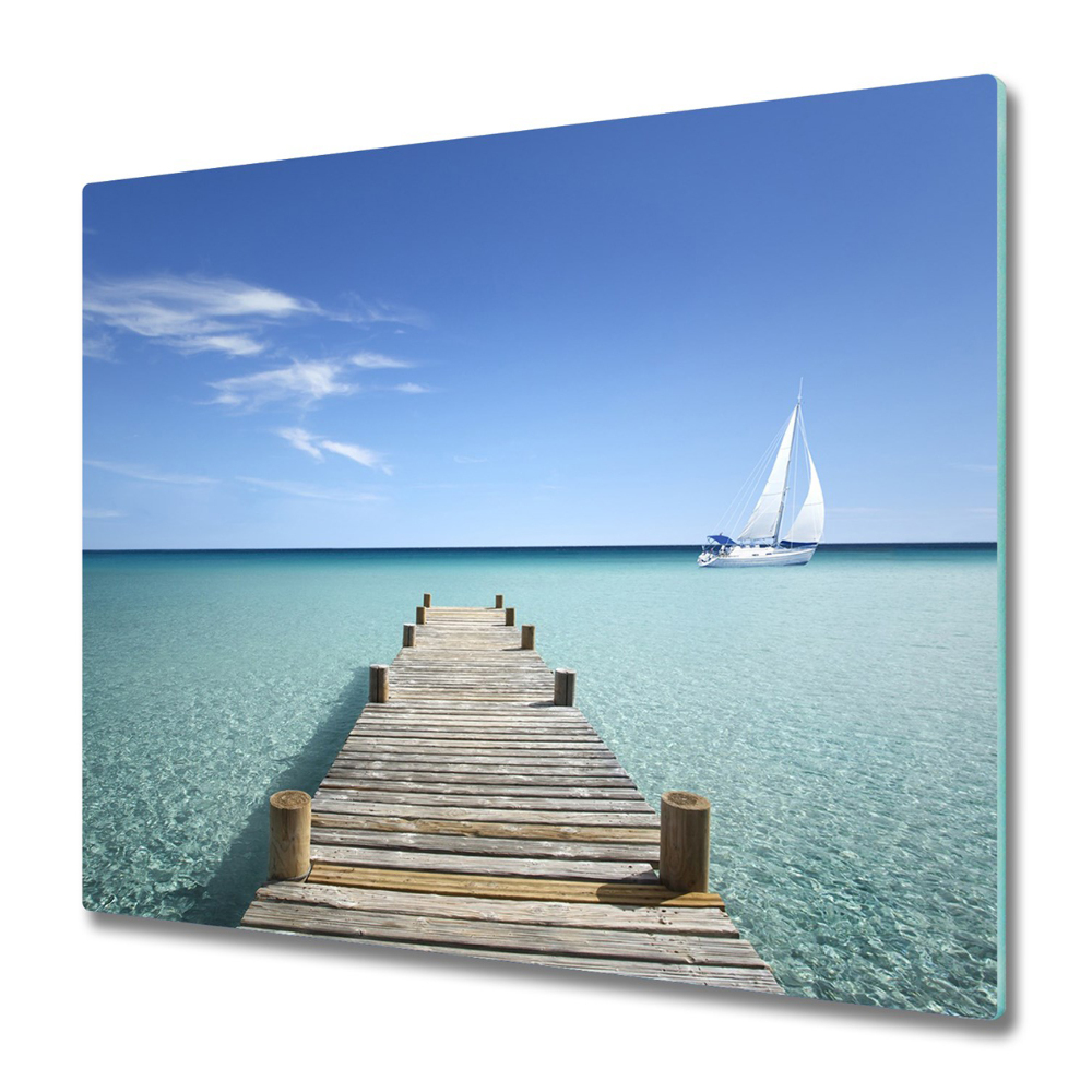 Tocător de bucătărie Chei și barcă cu pânze