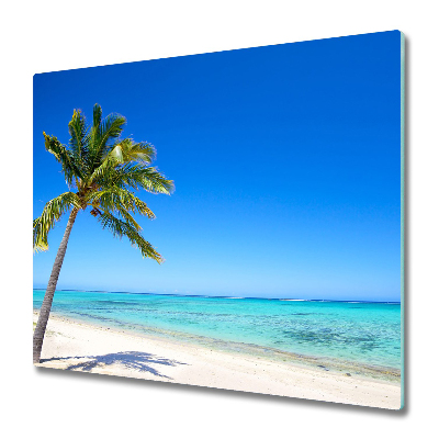 Tocător din sticlă Palmier pe un fundal de plajă