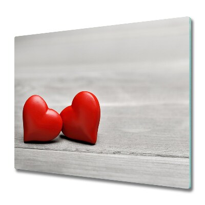 Tocător din sticlă Tablă cu inimioare