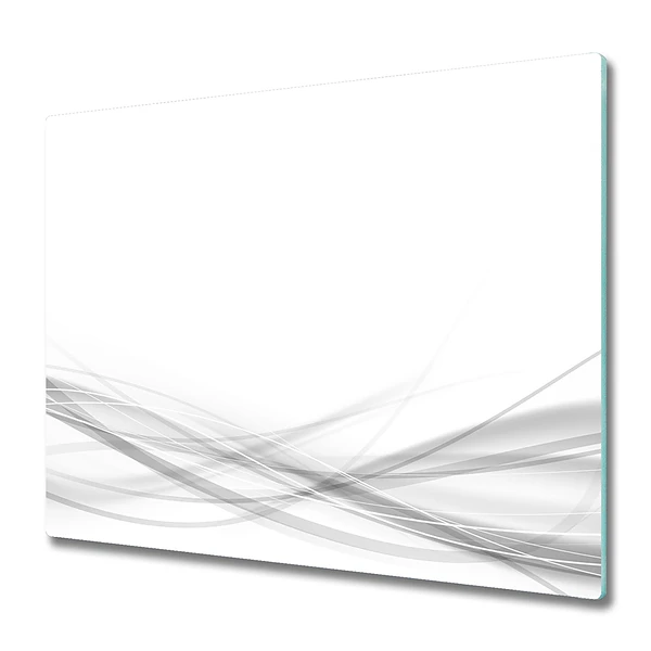 Tocător din sticlă Valuri albe abstracte