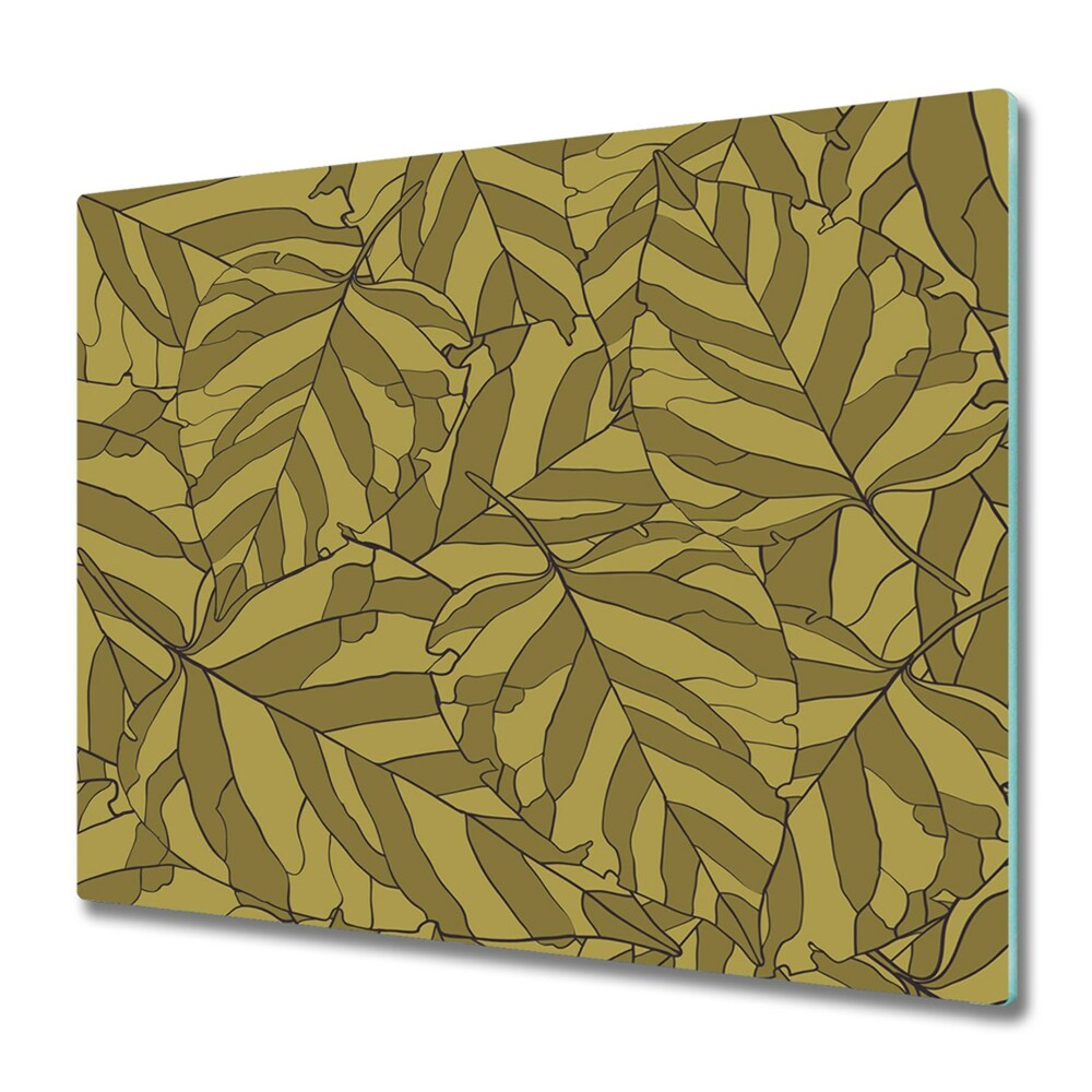 Tocător din sticlă Frunze maro