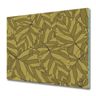 Tocător din sticlă Frunze maro