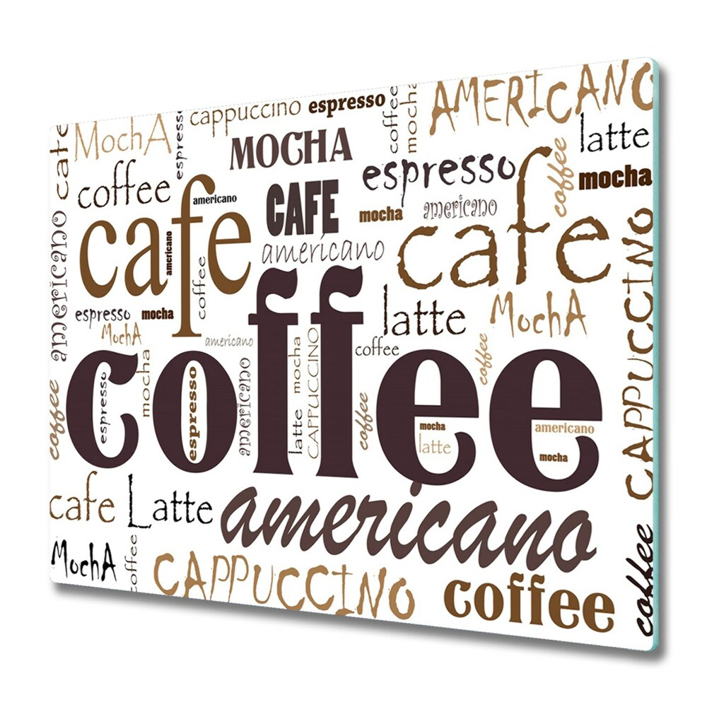 Tocător de bucătărie Litere de cafenea cu cafea