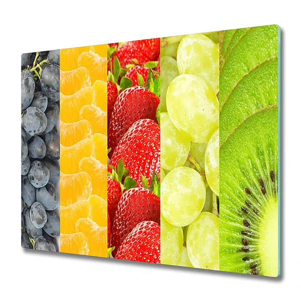 Tocător sticlă Fructe cu dungi colorate