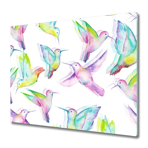 Tocător din sticlă Pasăre colibri curcubeu