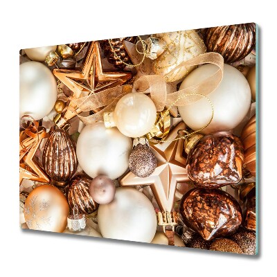 Tocător sticlă Globuri aurii de Crăciun