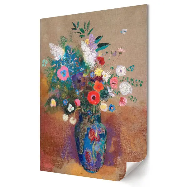 Tablou canvas Buchet colorat într-o vază albastră