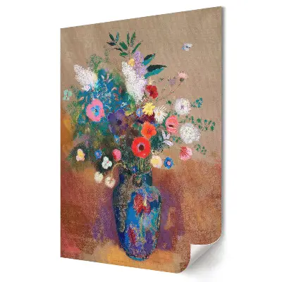 Tablou canvas Buchet colorat într-o vază albastră
