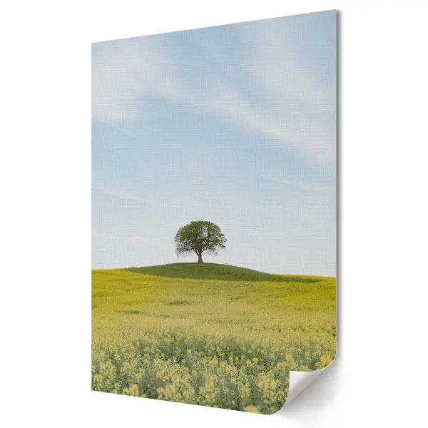 Poster de perete cu un copac singuratic pe un deal verde