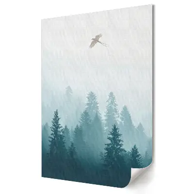 Poster decorativ Pace printre pădurile învăluite în ceață