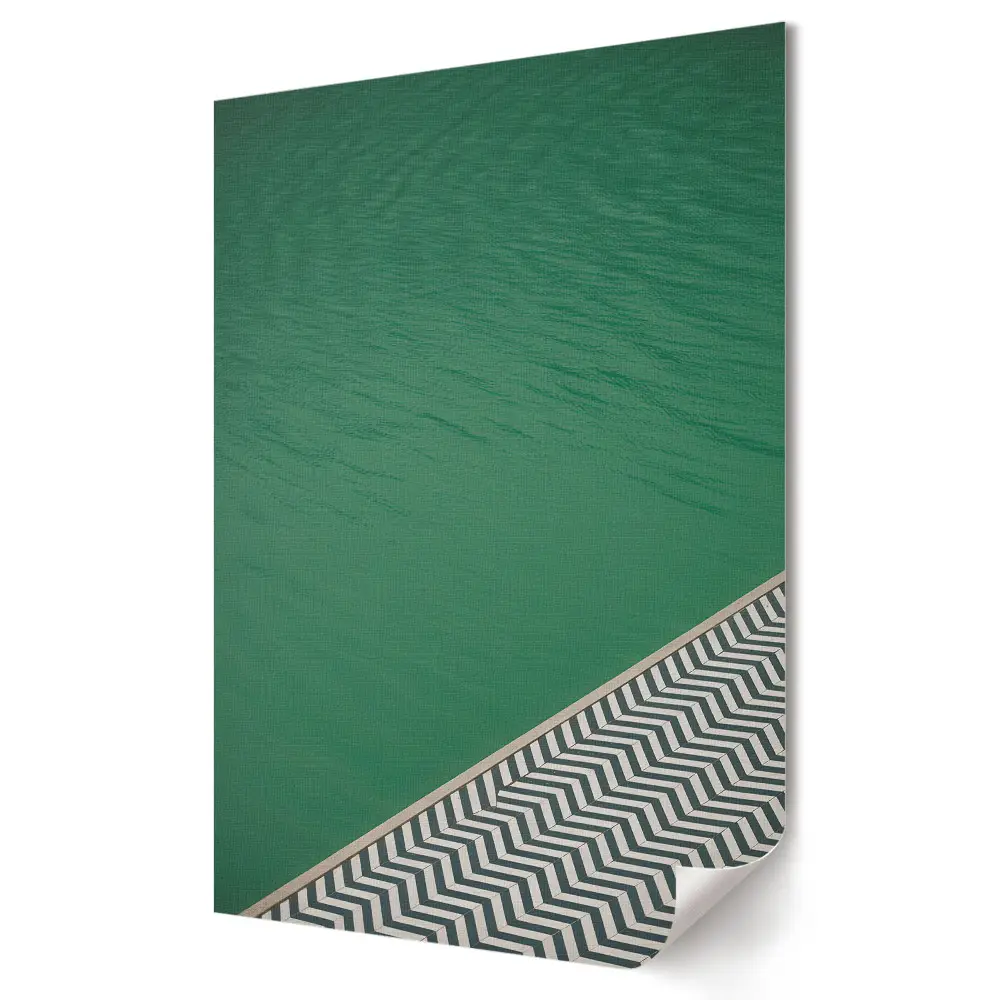Poster decorativ cu apă verde și model geometric