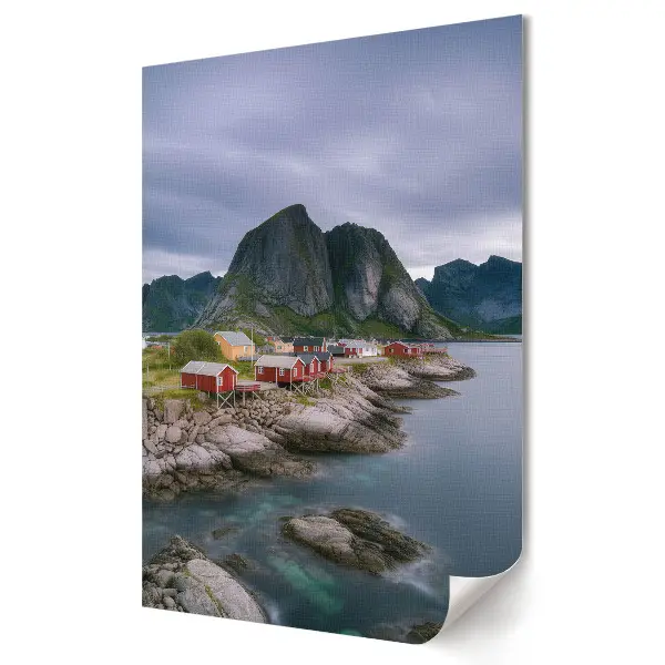 Tablou canvas Coasta liniștită cu căsuțe pitorești