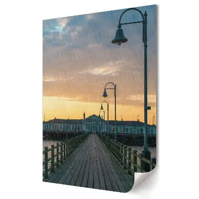 Tablou canvas cu apus de soare liniștit peste dig