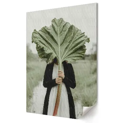 Poster decorativ Mascaradă naturală cu design de frunză ca față