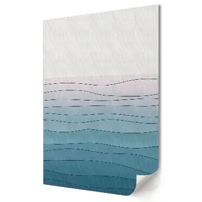 Tablou canvas cu grafică murală Valuri calme în nuanțe de albastru