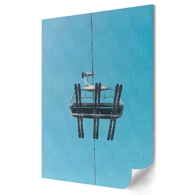 Tablou canvas Grafică murală Amintiri de iarnă cu scaun de schi