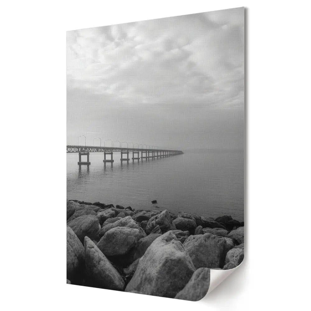 Poster decorativ Un port liniștit în nuanțe de gri