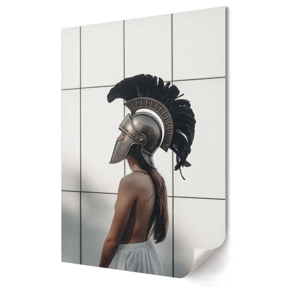 Poster decorativ cu războinic modern în stil antic