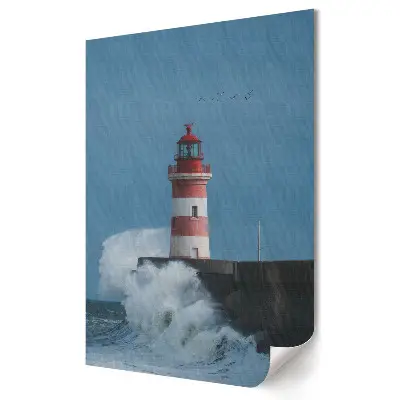 Tablou canvas cu far în furtună pe mare