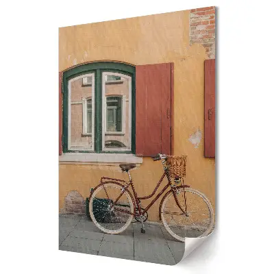 Tablou canvas O bicicletă fermecătoare lângă un perete colorat