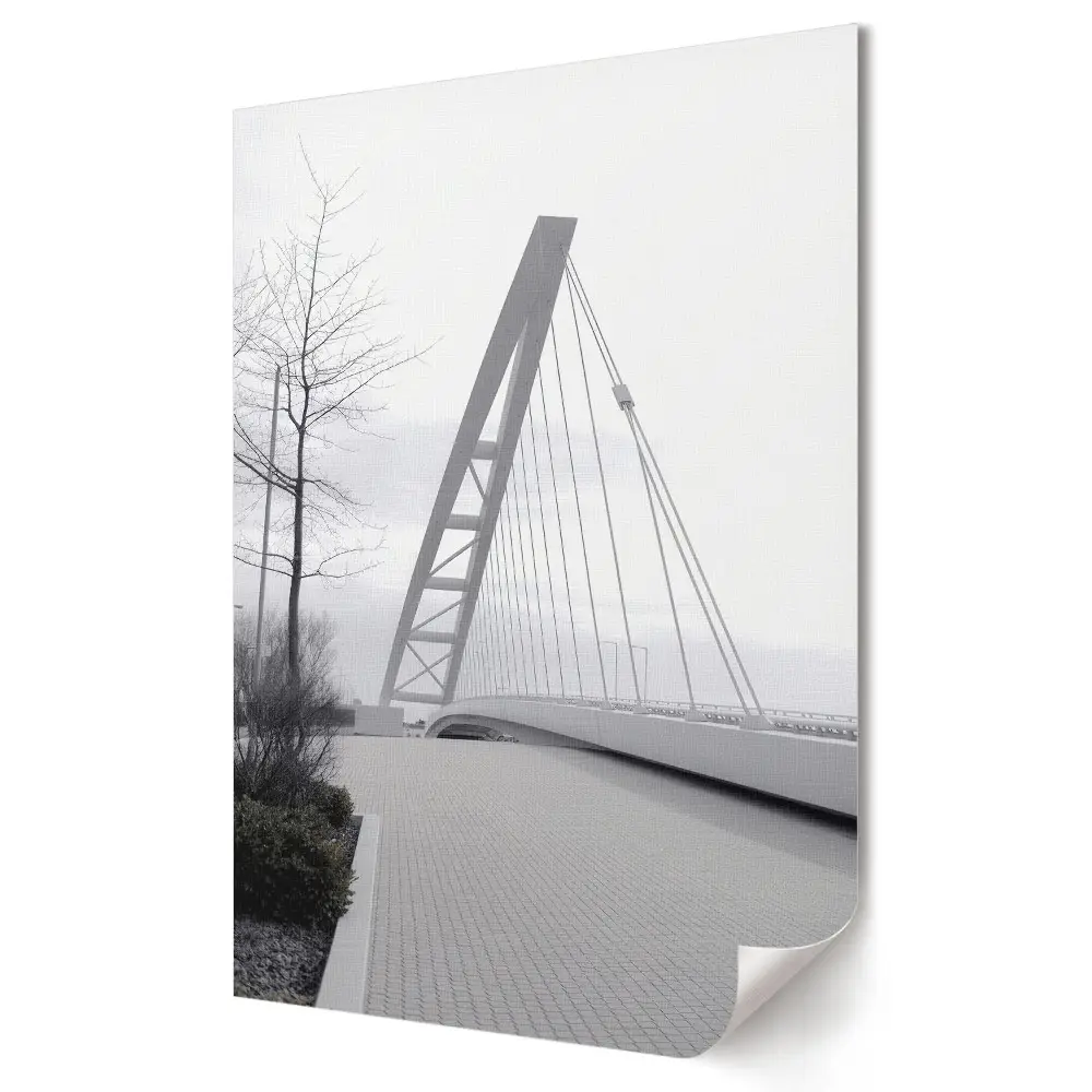 Poster decorativ modern cu pod în nuanțe de gri