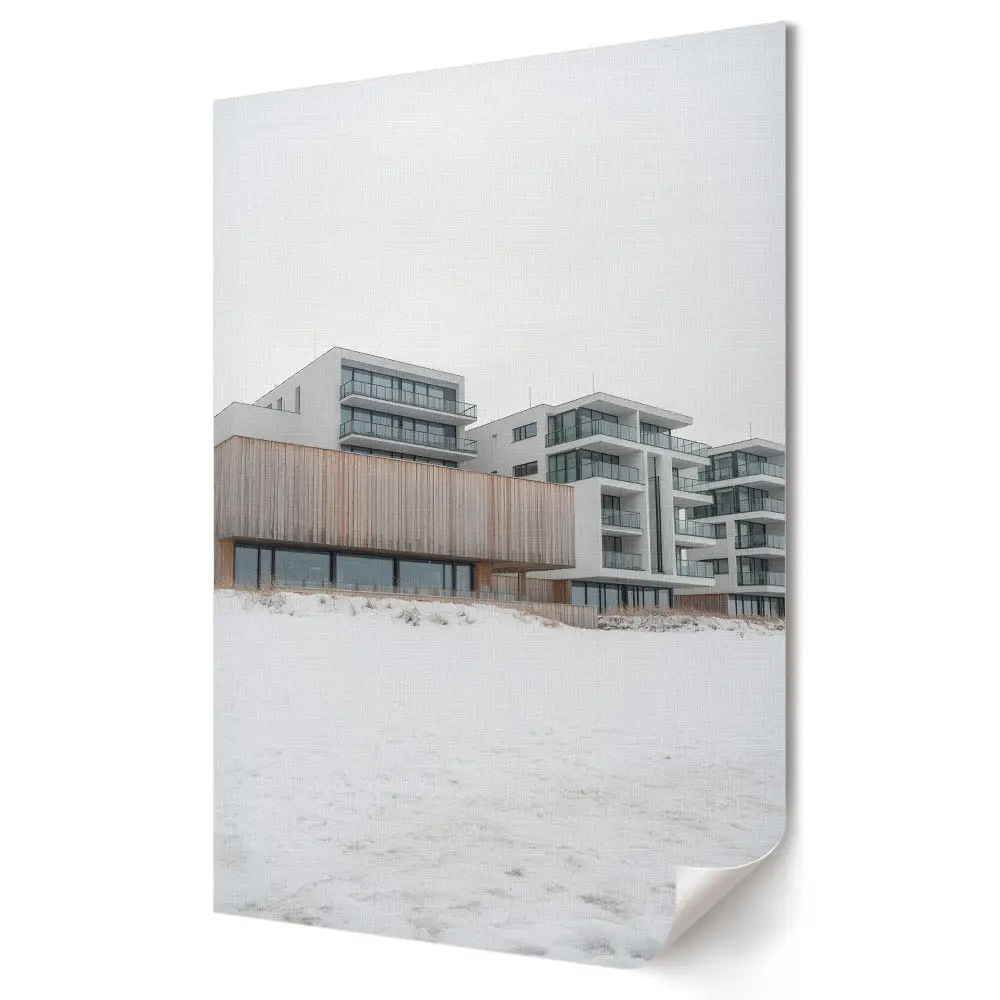 Poster decorativ Arhitectură modernă într-un peisaj de iarnă