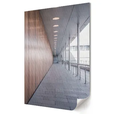 Tablou canvas cu grafică murală reprezentând un coridor minimalist în arhitectură modernă