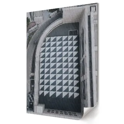 Tablou canvas cu grafică murală și modele geometrice în perspectivă