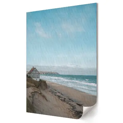 Tablou canvas cu peisaj de coastă și căsuță pitorească