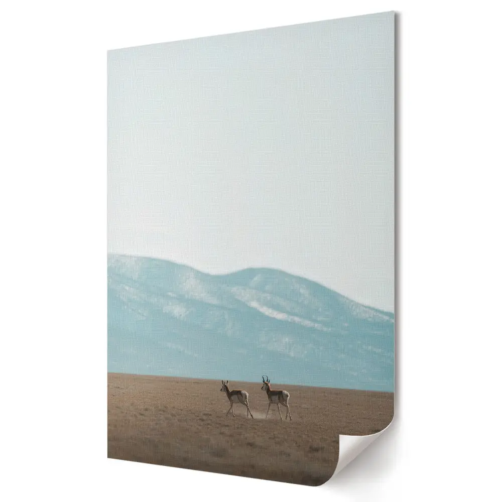 Tablou canvas cu peisaj liniștit și animale sălbatice