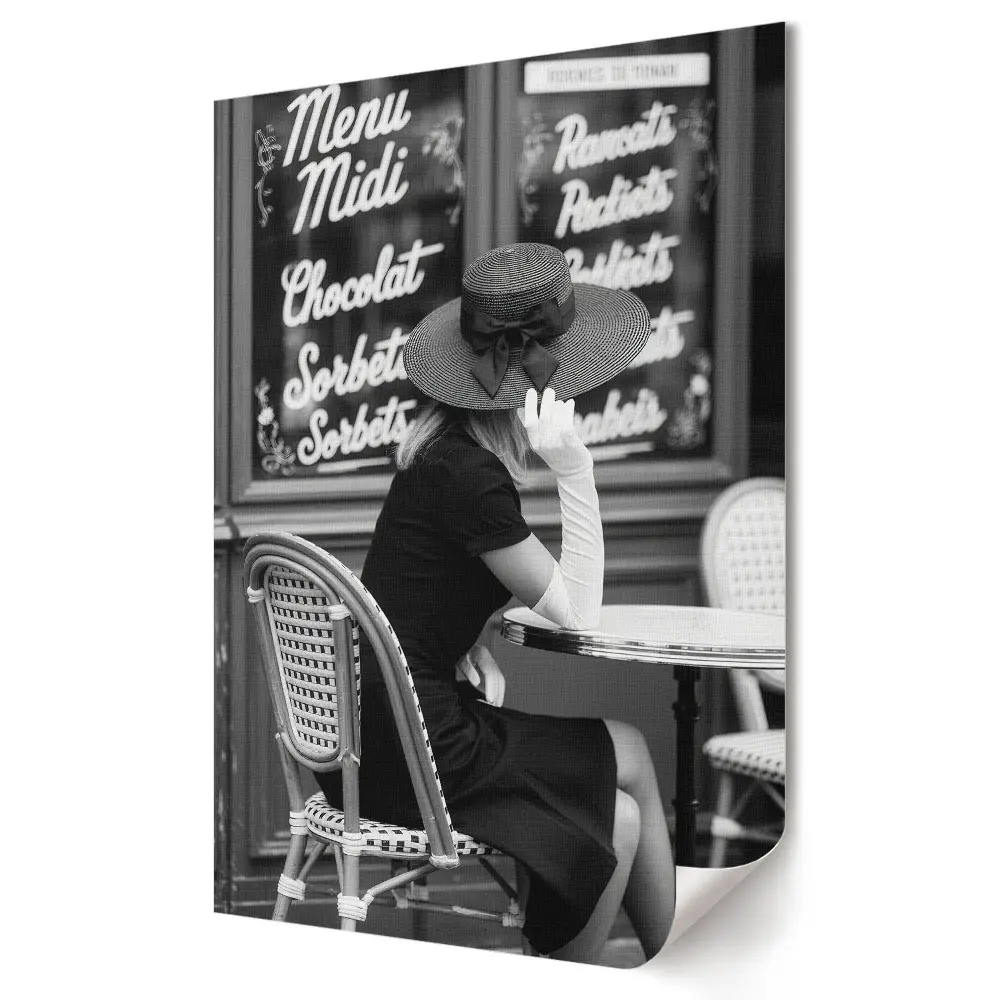 Tablou canvas cu grafică murală Eleganță într-o cafenea vintage