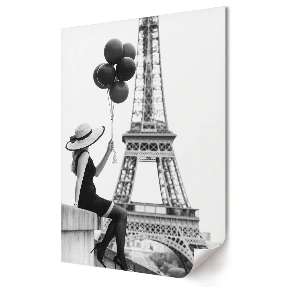 Poster de perete Eleganță alb-negru sub Turnul Eiffel