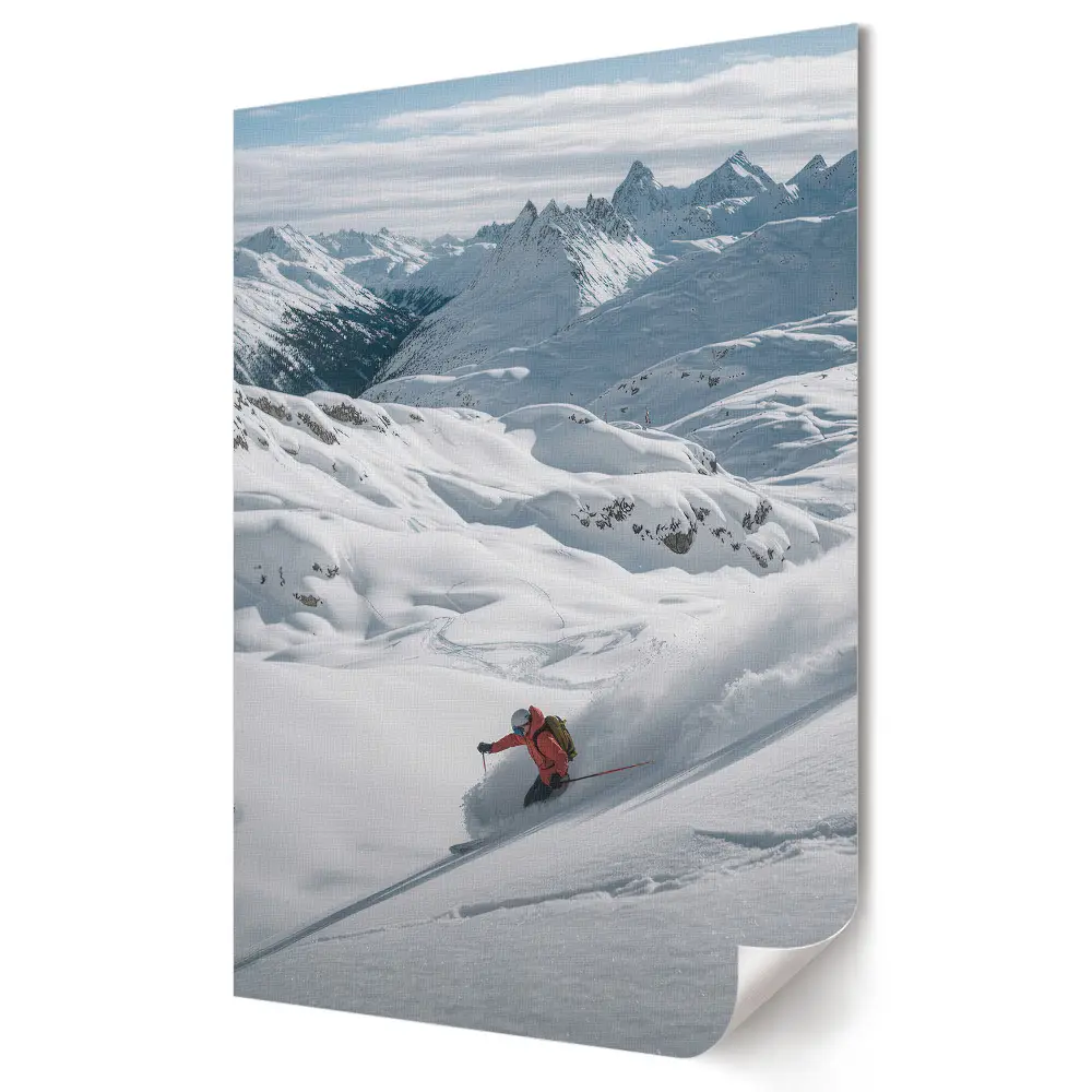 Poster decorativ Aventură de iarnă pe pârtie